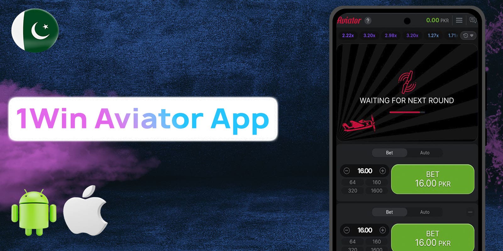 1Win Aviator application for both Android and iOS devices